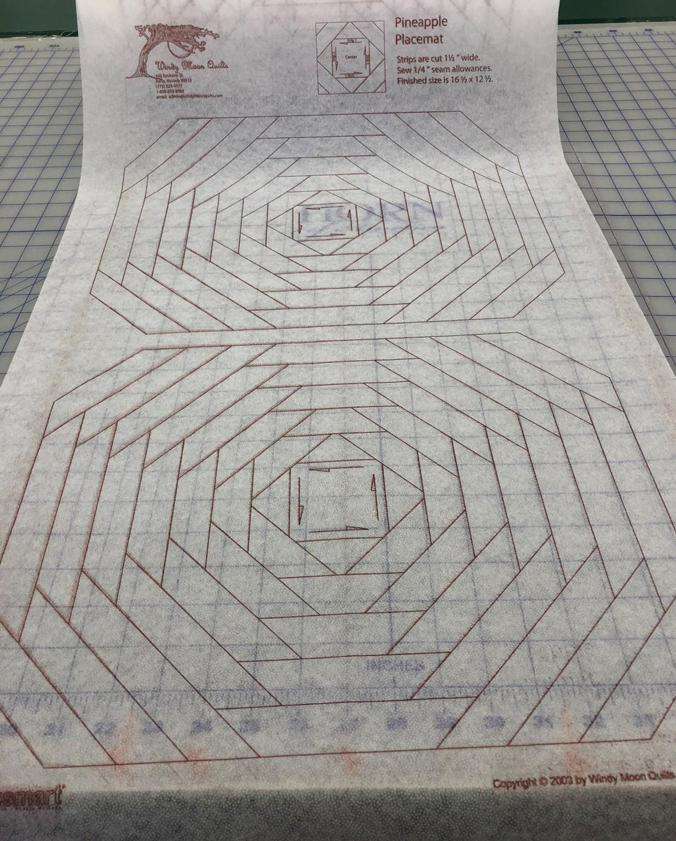 Pineapple Placemat Fusible Interfacing Windy Moon Quilts