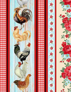 Chicken and Roses Stripe