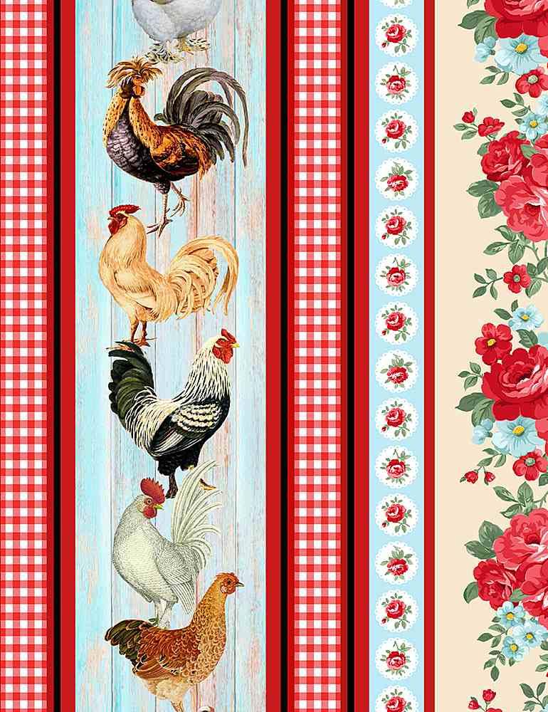 Chicken and Roses Stripe