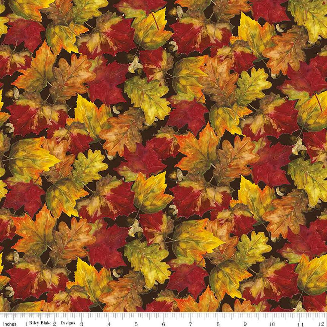 Fall Barns Quilt Foliage Brown