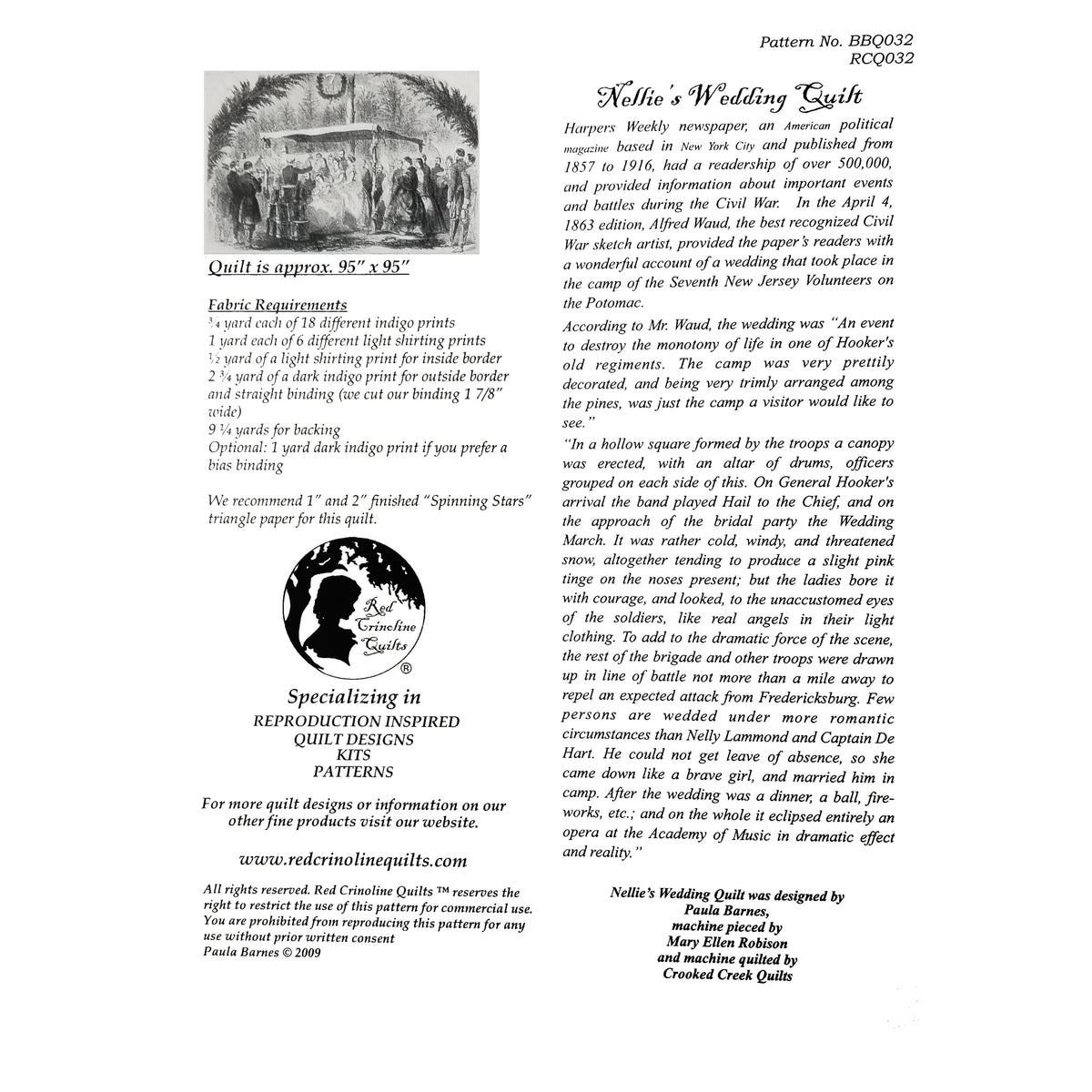 Nellie's Wedding Quilt Kit Windy Moon Quilts